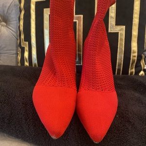Red knit Catherine heel sexy booties